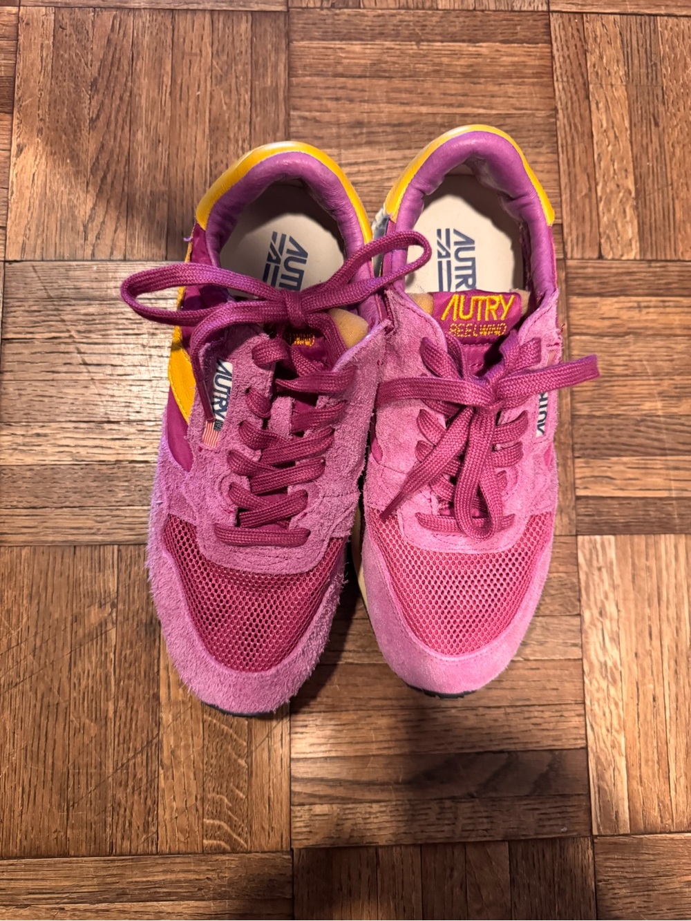 Autry Women’s Pink & Yellow Sneakers - Stylish Casual Running Shoes